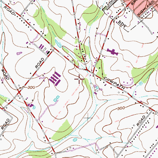 Topographic Map of Enos Godshall Park, PA