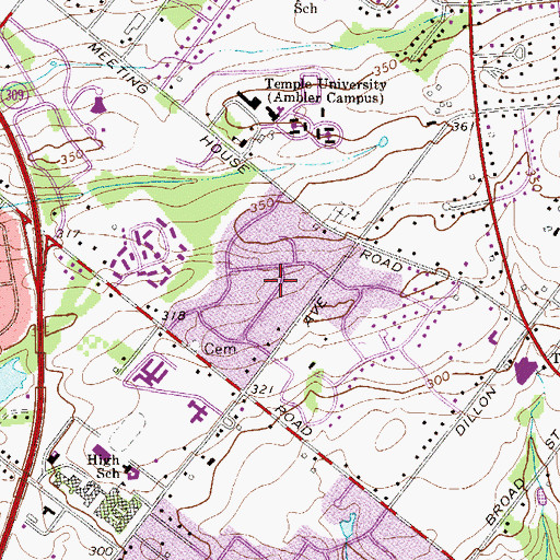 Topographic Map of Estate of Dublin, PA