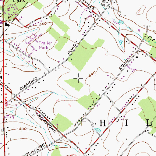 Topographic Map of Estates at Tall Oaks, PA