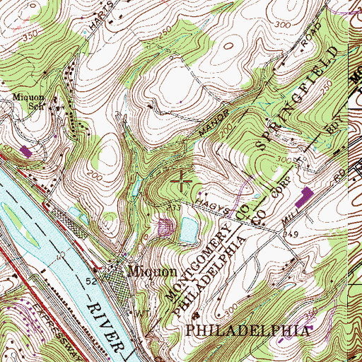 Topographic Map of Estates at Whitemarsh, PA