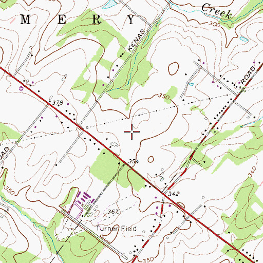 Topographic Map of Estates of Montgomery, PA