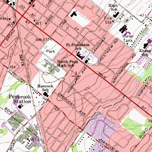 Topographic Map of Executive House (subdivision), PA