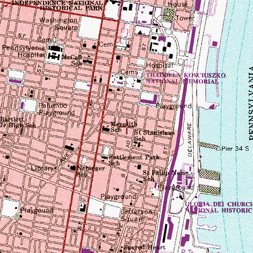 Topographic Map of Fabric Row Shopping Center, PA