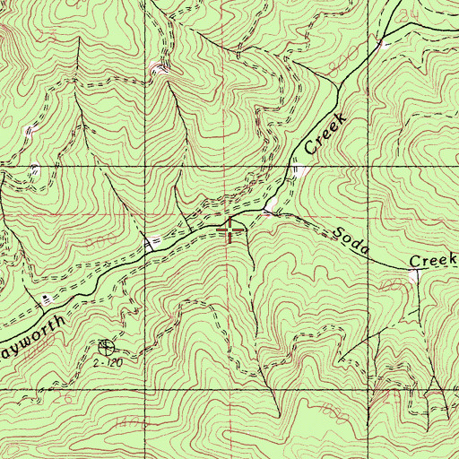 Topographic Map of Soda Creek, CA