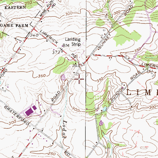 Topographic Map of Faircrest Farms, PA