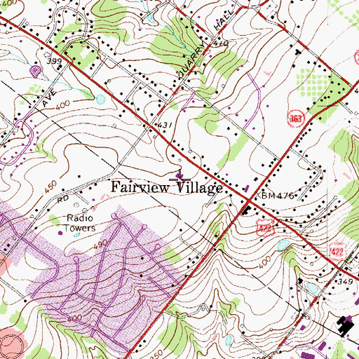 Topographic Map of Fairview Christian Academy, PA