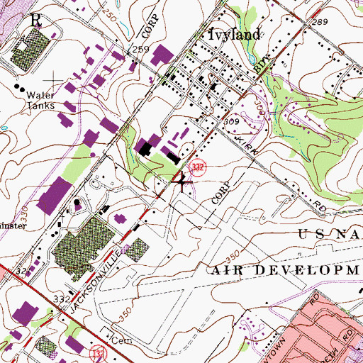 Topographic Map of Federal Lands Reuse Authority, PA