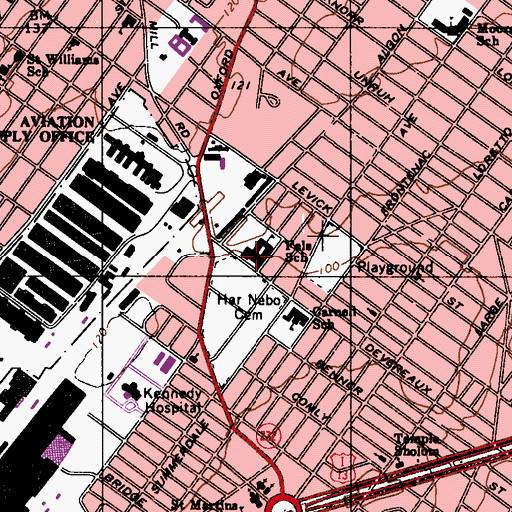 Topographic Map of Fels High School, PA