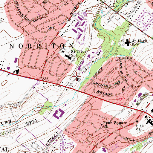 Topographic Map of Felton Road Industrial Park, PA
