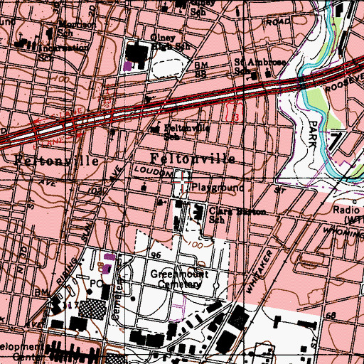 Topographic Map of Feltonville Community Center, PA