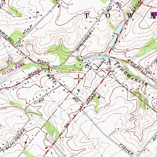 Topographic Map of Fischers Park, PA
