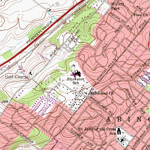 Topographic Map of Fitzwater Elementary School, PA