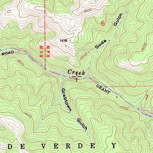 Topographic Map of Soda Gulch, CA