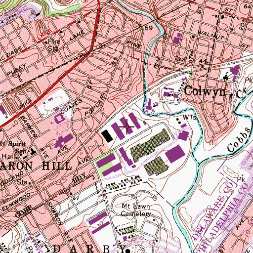 Topographic Map of Folcroft East Industrial Park, PA