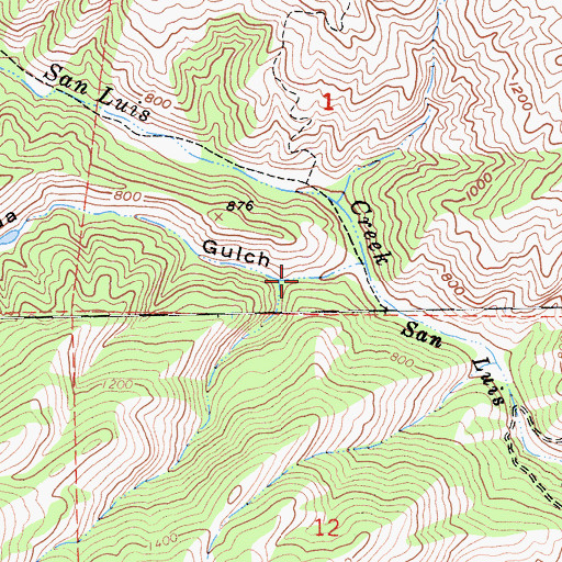 Topographic Map of Soda Gulch, CA