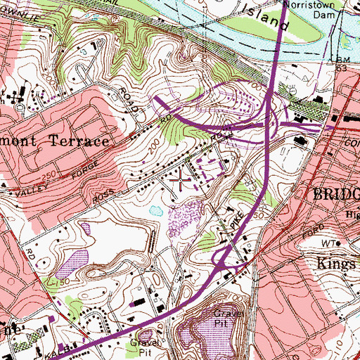 Topographic Map of Forge Spring Village, PA