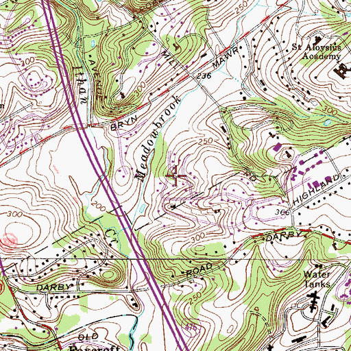 Topographic Map of Fox Fields, PA