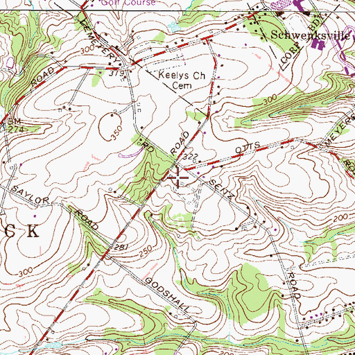 Topographic Map of Fox Heath, PA