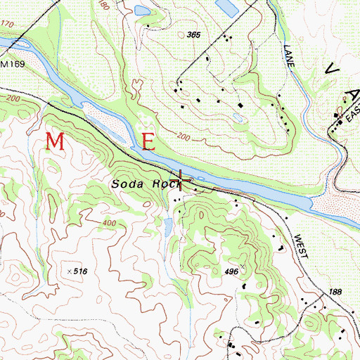 Topographic Map of Soda Rock, CA