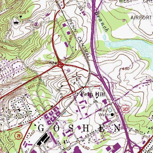 Topographic Map of Fox Kane Industrial Park, PA