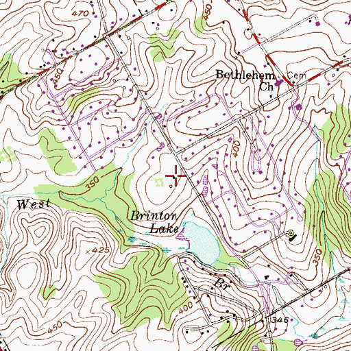 Topographic Map of Fox Lair, PA