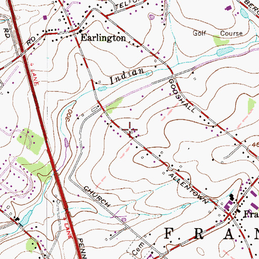 Topographic Map of Franconia Township Police Station, PA