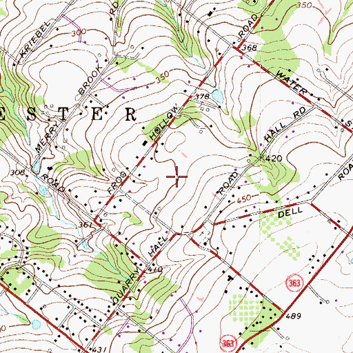 Topographic Map of Frog Hollow Estates, PA