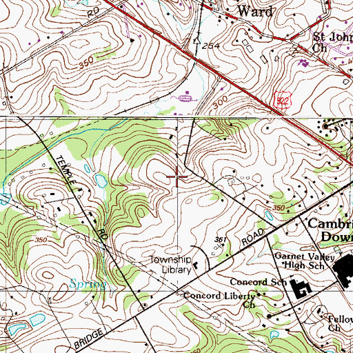 Topographic Map of Garnet Valley Elementary School, PA