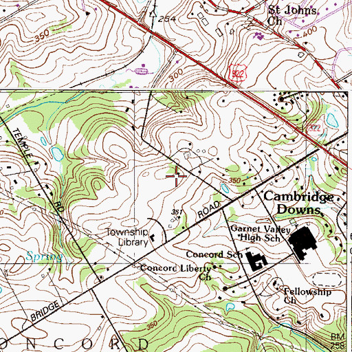Topographic Map of Garnet Valley Middle School, PA
