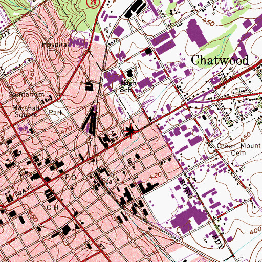Topographic Map of Gay Street Plaza Shopping Center, PA