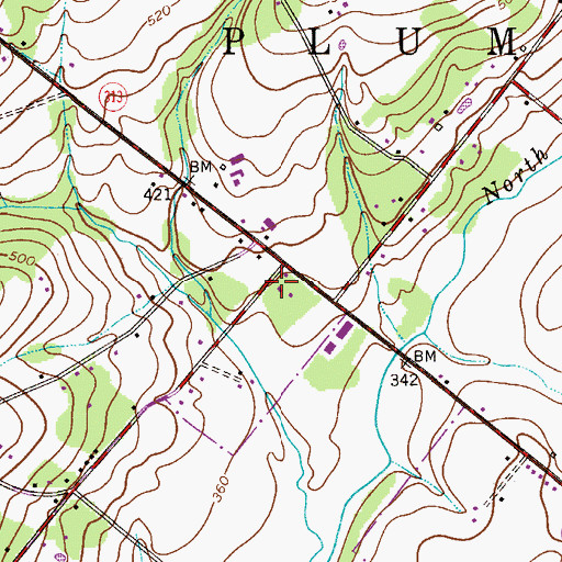 Topographic Map of Gingerbread Square Shops Shopping Center, PA