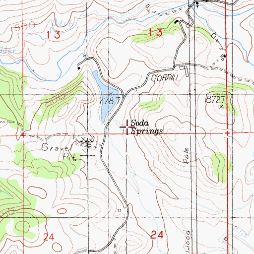 Topographic Map of Soda Spring, CA
