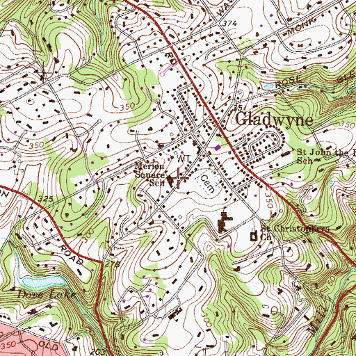 Topographic Map of Gladwyne Montessori School, PA