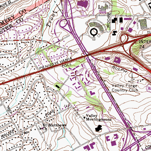 Topographic Map of Glen Hardie, PA