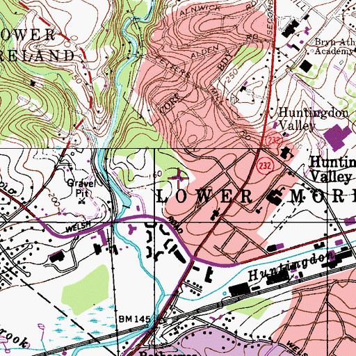 Topographic Map of Gloria Dei Towers, PA