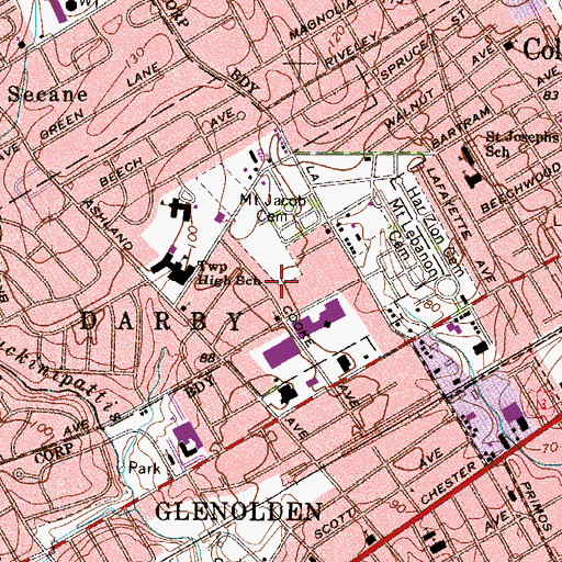 Topographic Map of Goodwill Fire Company Station 77, PA