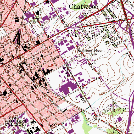 Topographic Map of West Chester Fire Department - Good Will Fire Company 2 Station 52, PA