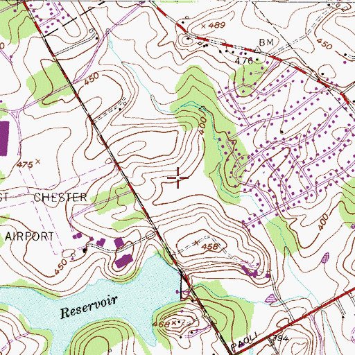 Topographic Map of Goshen Corporate Park West, PA