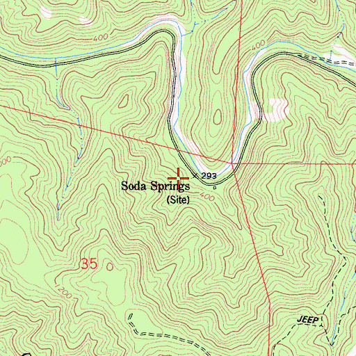 Topographic Map of Soda Springs, CA