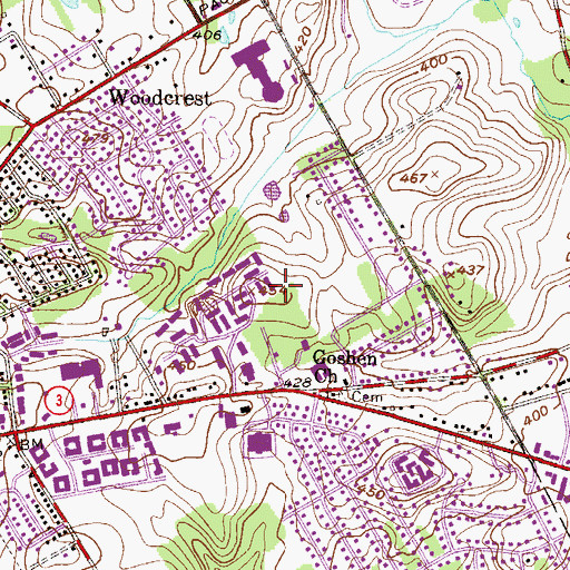 Topographic Map of Goshen Terrace, PA