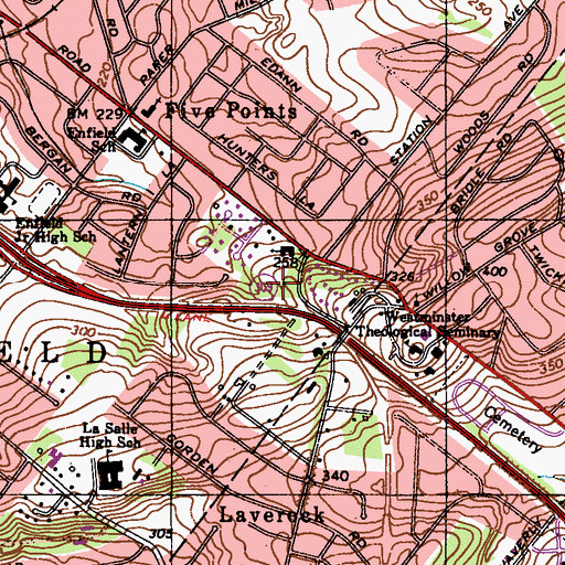 Topographic Map of Gospel Chapel Church, PA