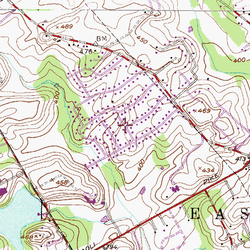 Topographic Map of Grand Oak Run, PA