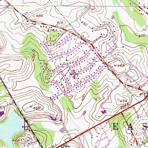 Topographic Map of Grand Oak Run, PA