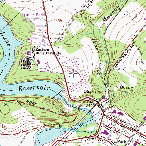 Topographic Map of Green Hill Mobile Home Park, PA