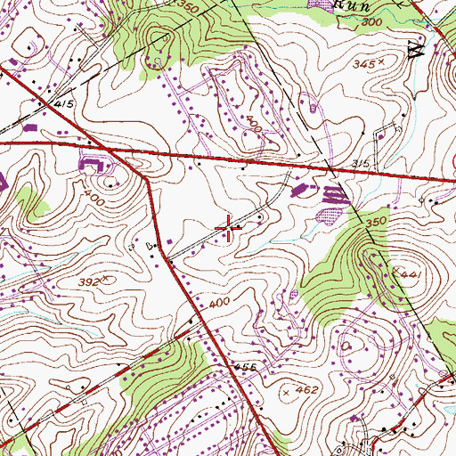 Topographic Map of Green Lane Village, PA