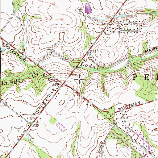 Topographic Map of Greenshire Estates, PA