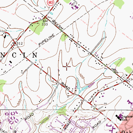 Topographic Map of Gristmill Run, PA