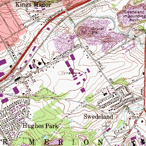 Topographic Map of Gulph Mills Industrial Center, PA