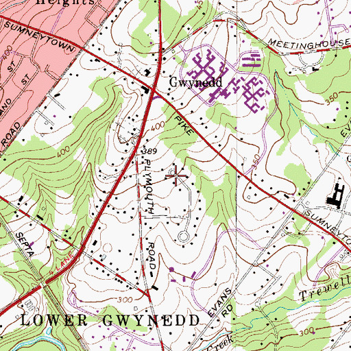 Topographic Map of Gwynedd Hill, PA