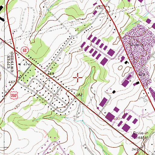 Topographic Map of Gwynedd Lea, PA